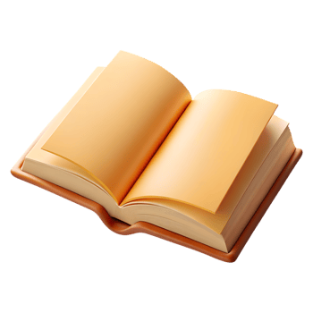 Open book with blank orange pages isolated on transparent background png
