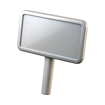 Blank silver signpost isolated on transparent background png