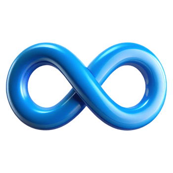 Shiny blue infinity symbol isolated on transparent background png