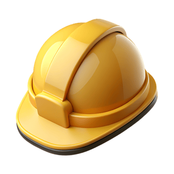 Yellow hard hat safety helmet isolated on transparent background png