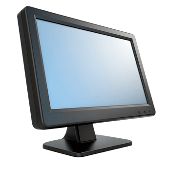 Modern flat screen computer monitor isolated on transparent background png
