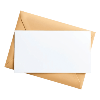An envelope with a blank sheet of paper png