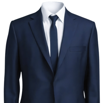 A suit is shown on a mannequin png