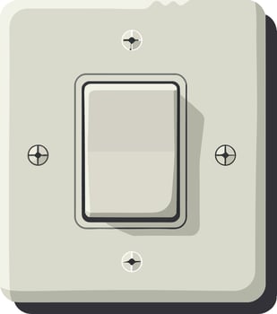 Light switch on beige wall plate minimal design illustration for home and office use vector