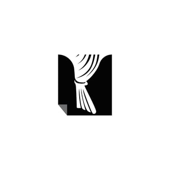 home decoration design minimalist curtain logo illustration for business brand vector