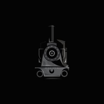 simple concept design train logo template locomotive fast train business brand vector