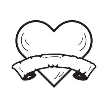 DESIGN TATTOO minimalist love heart artwork vector