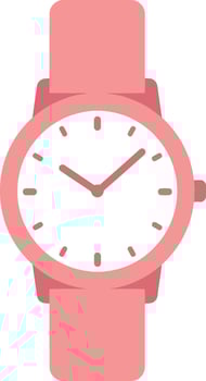 Minimalist pink wristwatch with simple dial design and modern style for everyday wear vector