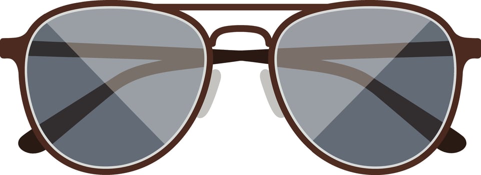Retro aviator sunglasses with brown frame and reflective lenses fashion accessory for casual and stylish looks vector