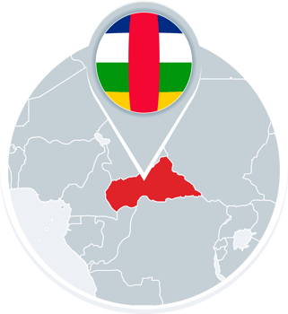Central African Republic map and flag, map icon with highlighted CAR png