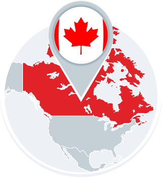 Canada map and flag, map icon with highlighted Canada png