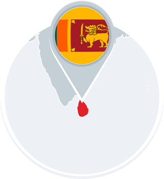 Sri Lanka map and flag, map icon with highlighted Sri Lanka png