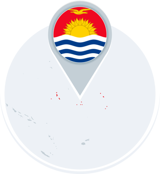 Kiribati map and flag, map icon with highlighted Kiribati png