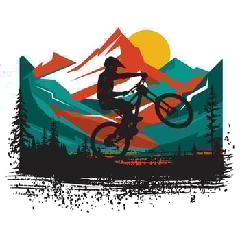 Mountain bike silhouette illustration vector
