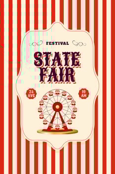 State fair festival with Ferris wheel vector