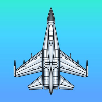 Top view of a fighter jet vector