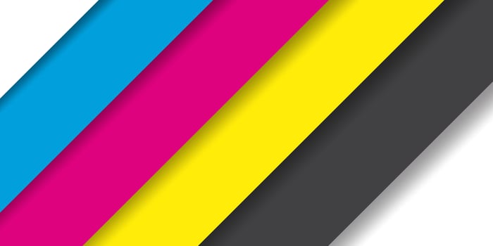 colorful cmyk color ink ribbon background vector
