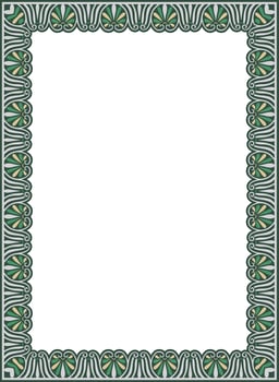 colored classic Greek square ornament. Rectangle of Ancient Greece and Roman Empire. Byzantine painting of walls, floors and ceilings. European palaces. vector