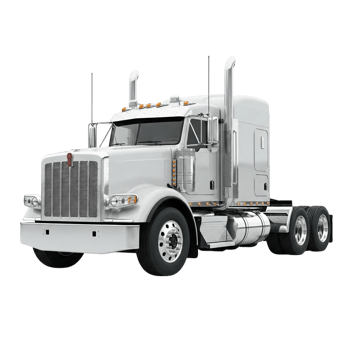 Sleek white semi truck with chrome accents on a transparent background png