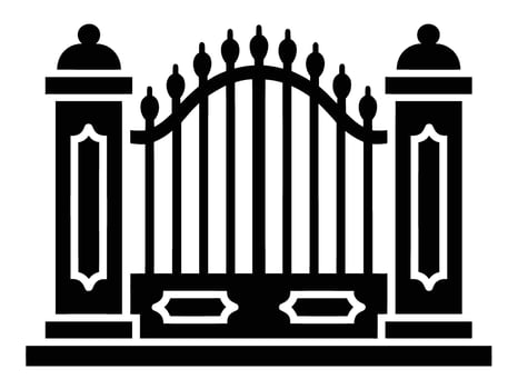 Gated entrance gate icon illustration vector