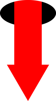 Red arrow down hole png