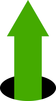 Green arrow up hole png