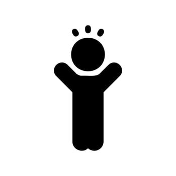 Jubilant human figure radiating success, happiness, or a bright idea vector