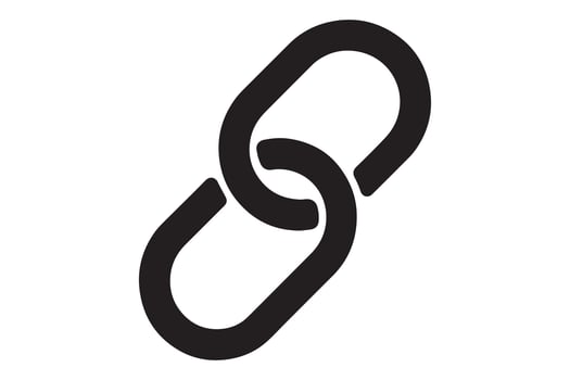 A simple black chain link on a plain white background vector