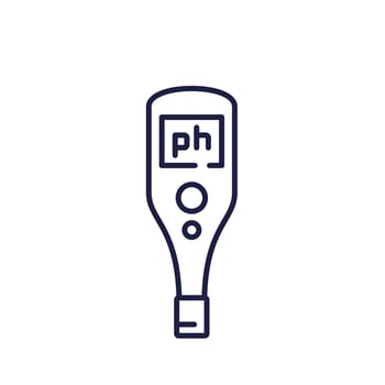 ph meter or tester line icon on white vector