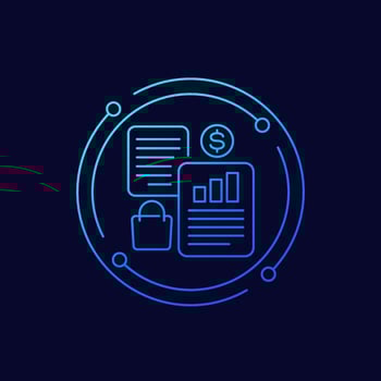 spending report icon, linear design vector