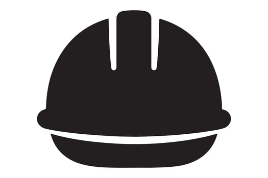 A black hard hat icon isolated on a white background vector
