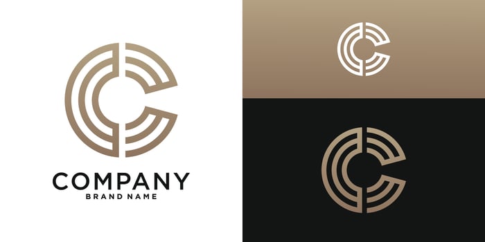 linear initial letter C logo design vector