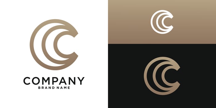 Luxury linear initial letter C logo design vector