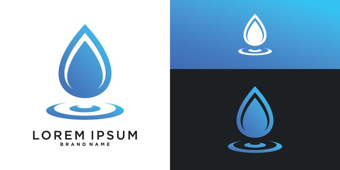 Blue water drop logo design inspiration vector