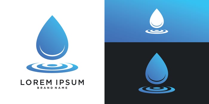 Blue water drop splash logo design inspiration vector