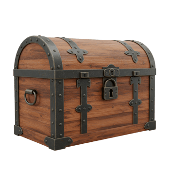 Brown Wooden Treasure Chest Antique png