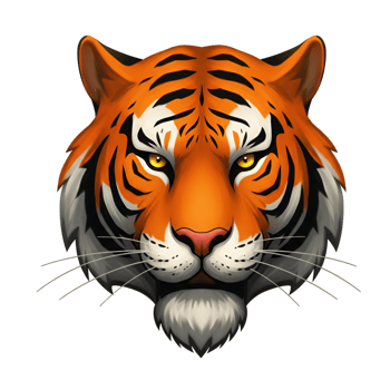 Tiger Head Orange Black Stripes png