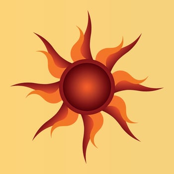 a sun icon on a yellow background vector