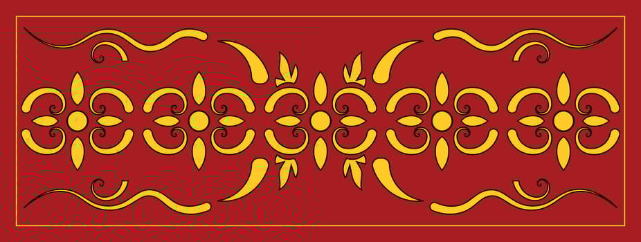 a red and yellow pattern with swirls Liyawel vector