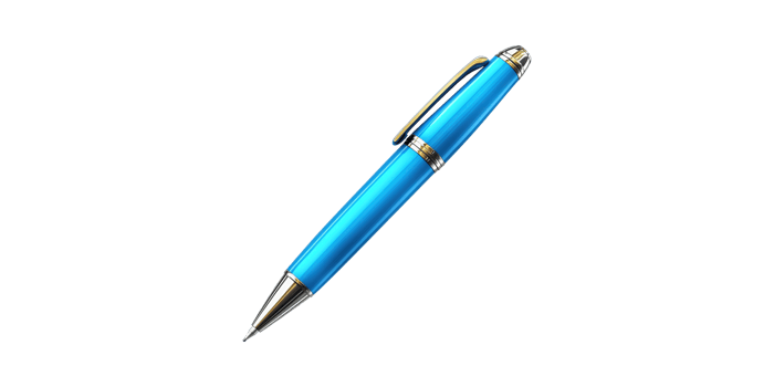 Blue Ballpoint Pen. Writing Instrument For Office And School Use Isolated On Transparent Background png