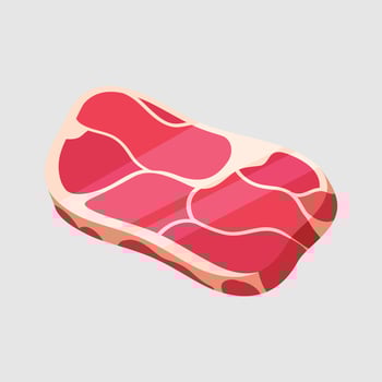 isometric illustration of a piece of meat vector