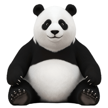 Panda Bear Sitting in Cute Pose png