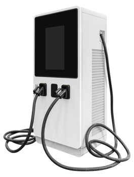 White electric vehicle station charger png