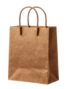 Brown Craft Paper Bag with Twisted Handle for Shopping or Gifts png