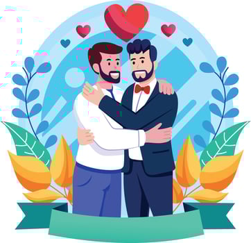 A flat style illustration showing greetings vector