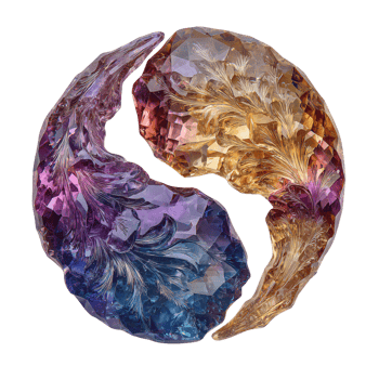 Colorful Abstract Crystal Design with Vivid Patterns and Textures png