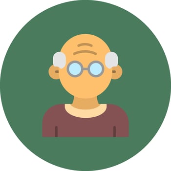 Old Man Minimalist Design Unit vector