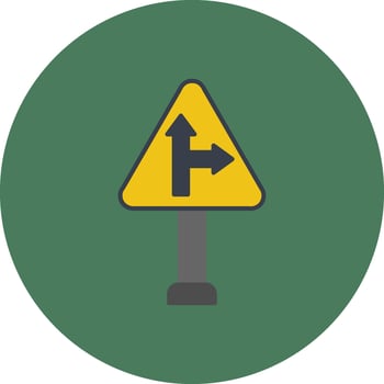 Right Turn Urban Sketch Token vector