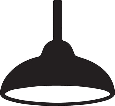 Ceiling Lamp Shade Icon Minimalist Pendant Light Fixture Silhouette vector