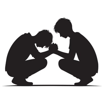 Sad Friends Comforting Each Other Silhouette design vector